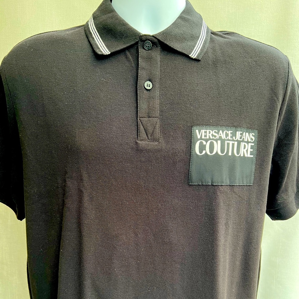 New Men’s “Versace Jeans Couture” Black Polo Shirt